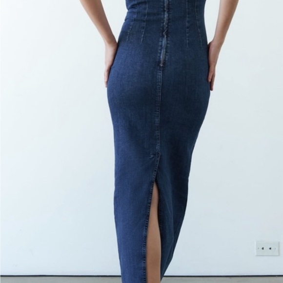 NWT Zara denim tube midi dress size XXL. - Picture 2 of 5